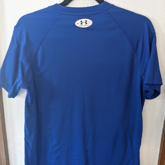 Under Armour Blue Workout Shirt Heat Seeker Loose Fit Size Small Like New 🔥 - Picture 3 of 10